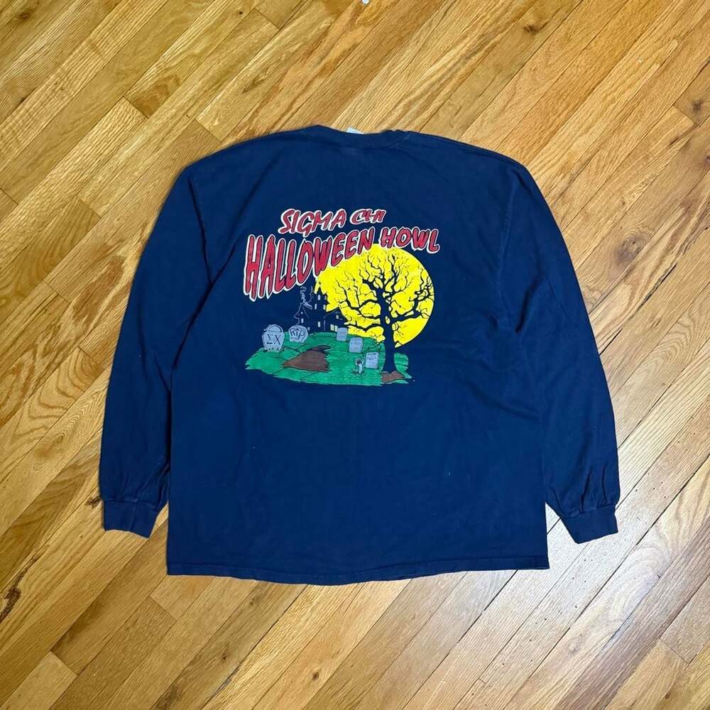 Vintage Hanes Beefy-T Sigma Chi 1998 Halloween Howl Long Sleeve T-Shirt